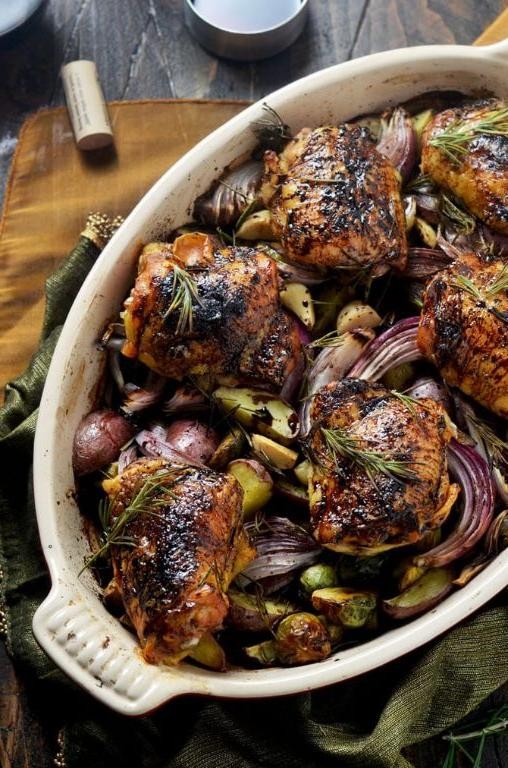 Smothered Chicken Thighs in Rich Red Wine Reduction