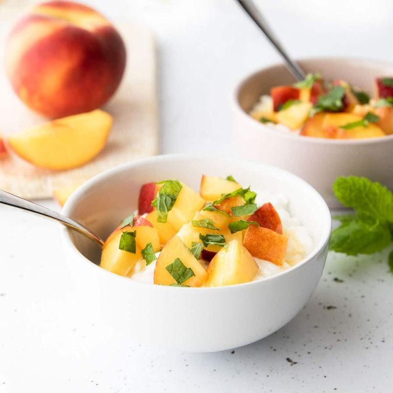 Soft Cottage Cheese and Peach Puree