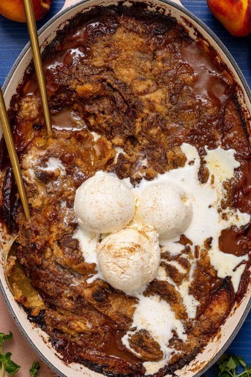 Southern Peach Dump Cake with Cinnamon