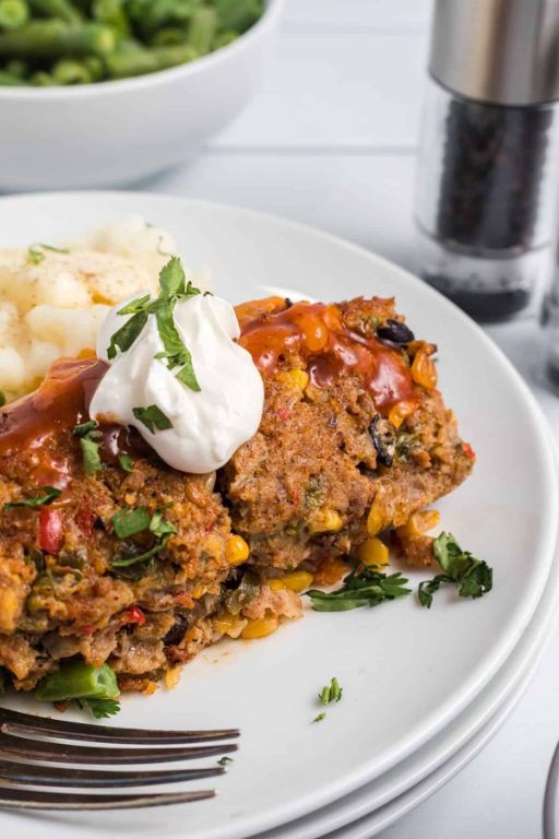 Southwest Turkey Meatloaf with Black Beans and Corn