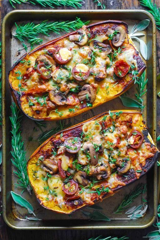 Spaghetti Squash with Sausage and Mushrooms