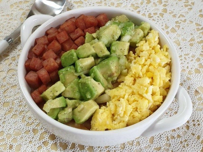 Spam and Avocado Rice Bowl
