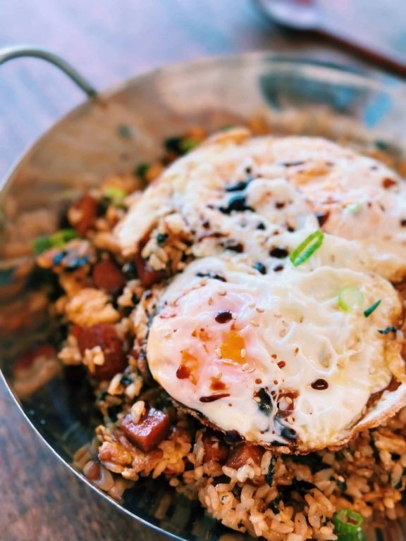 Spam and Garlic Fried Rice Bowl
