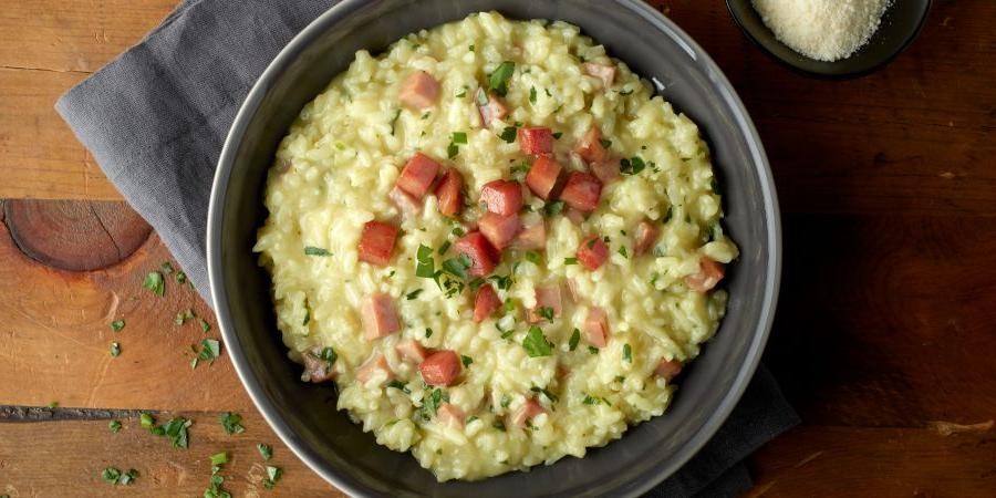 Spam and Mushroom Risotto