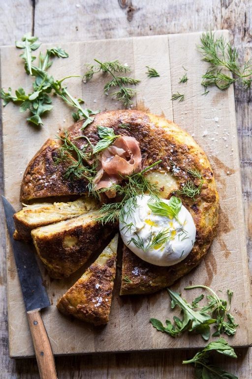 Spanish Omelette with Roasted Garlic and Herbs
