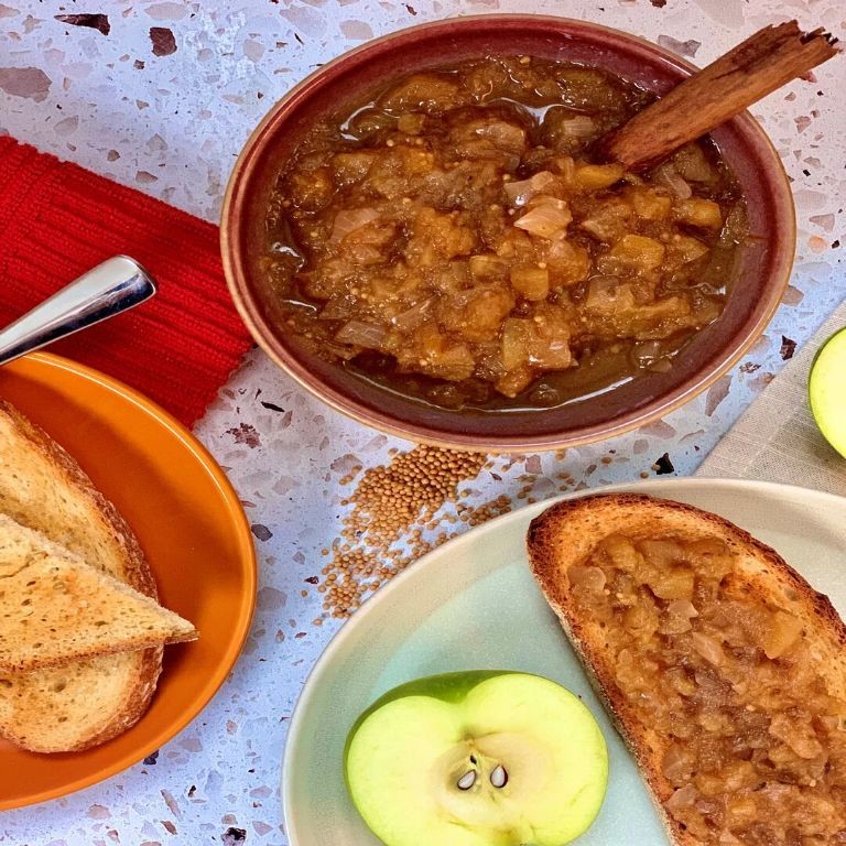 Spiced Apple Chutney with Cumin and Mustard Seeds