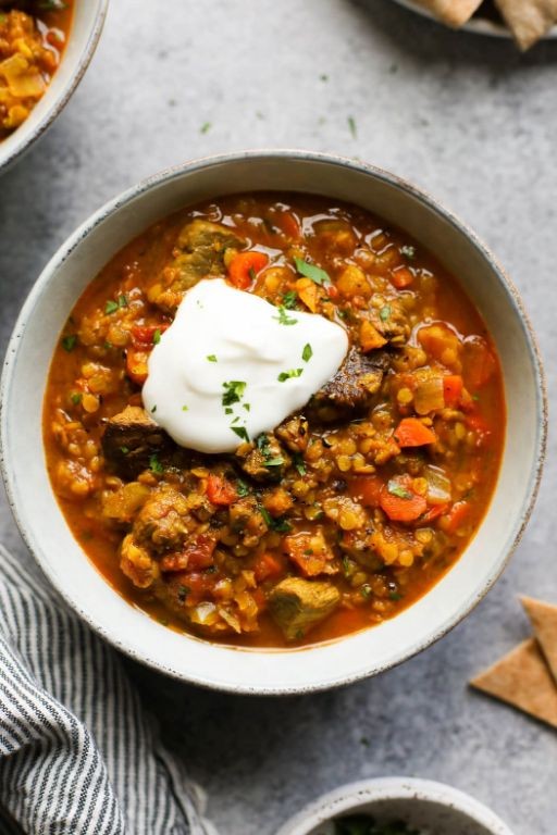 Spiced Beef and Lentil Soup with Ras el Hanout