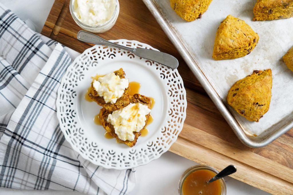 Spiced Pumpkin Scones with Clotted Cream