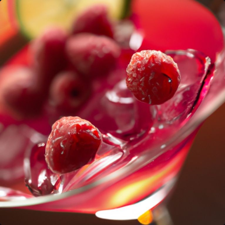 Spiced Raspberry Martini with Cinnamon and Nutmeg