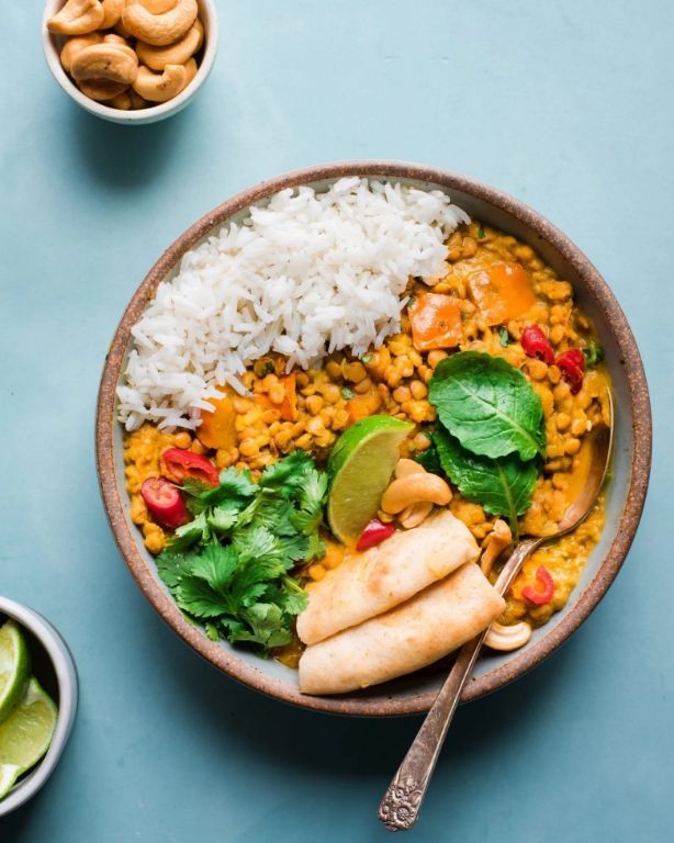 Spiced Red Kuri Squash and Lentil Curry