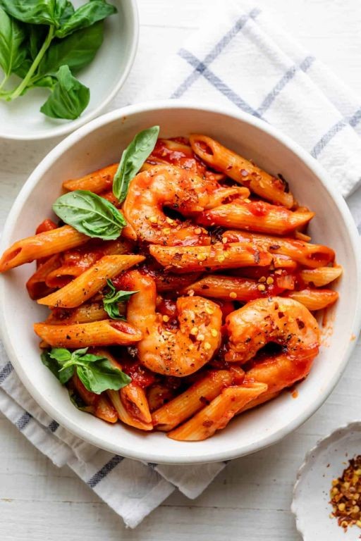 Spicy Arrabbiata Shrimp Penne