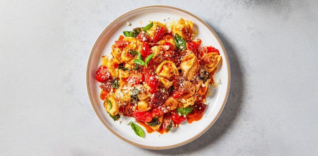 Spicy Arrabbiata Tortellini with Cherry Tomatoes