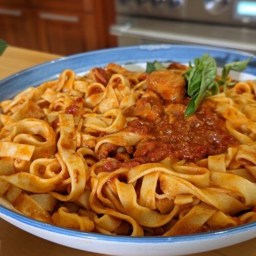 Spicy Baccala Pasta with Chili Flakes