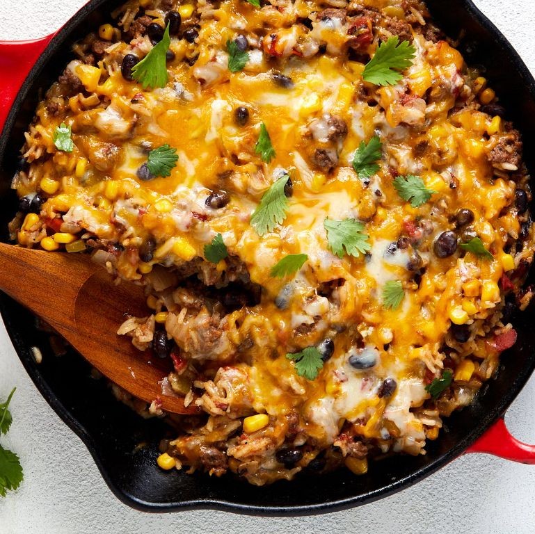 Spicy Beef and Rice Skillet