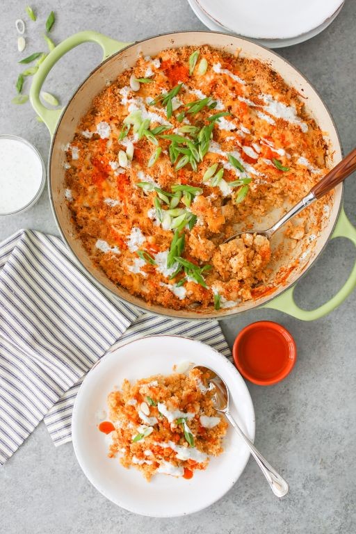 Spicy Buffalo Chicken Quinoa Casserole