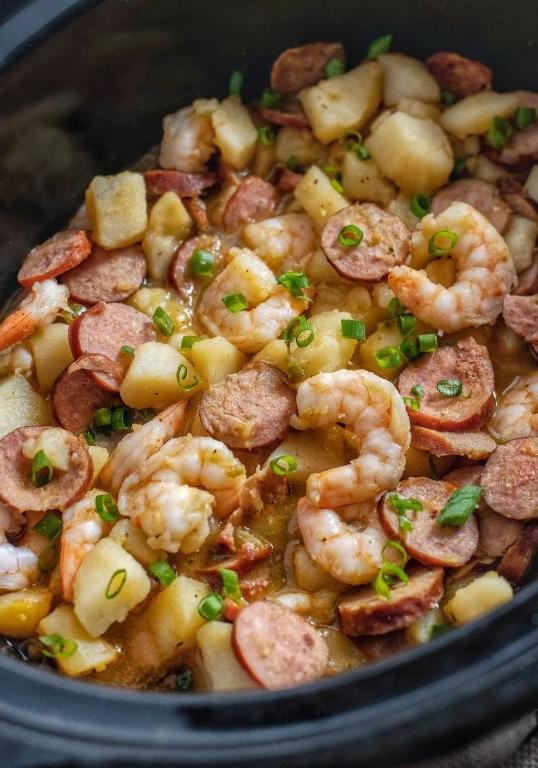 Spicy Cajun Shrimp and Sausage Crockpot Stew