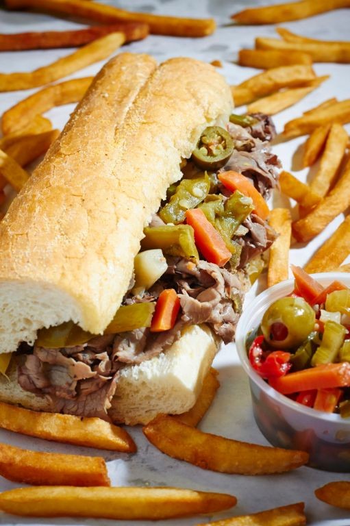 Spicy Giardiniera Chicago Beef Sandwich