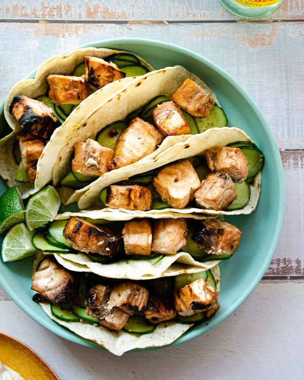 Spicy Grilled Swordfish Tacos