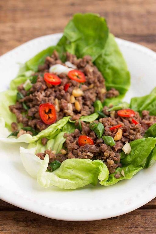 Spicy Ground Beef Lettuce Wraps