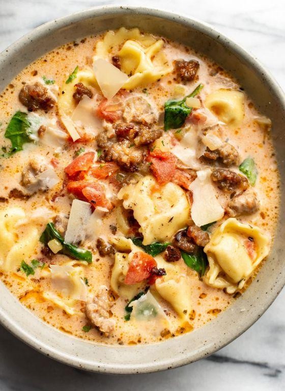 Spicy Italian Sausage Tortellini Soup