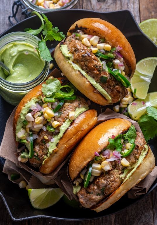 Spicy Jalapeño Turkey Burgers with Avocado