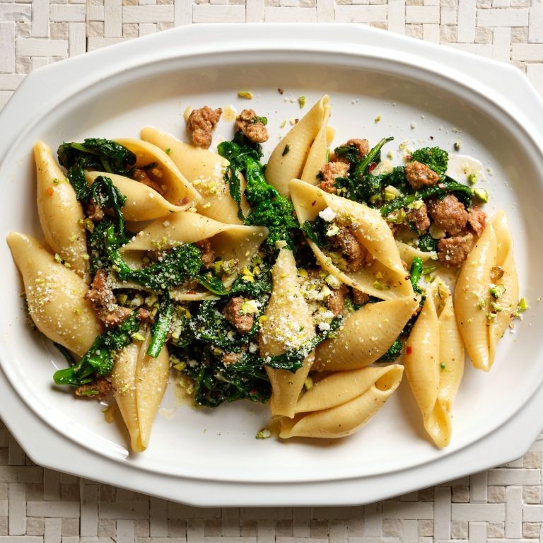 Spicy Lamb Sausage Pasta with Garlic and Olive Oil