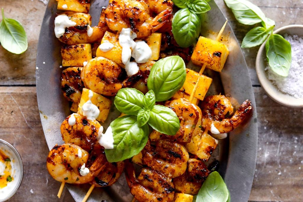Spicy Maple Glazed Shrimp and Pineapple