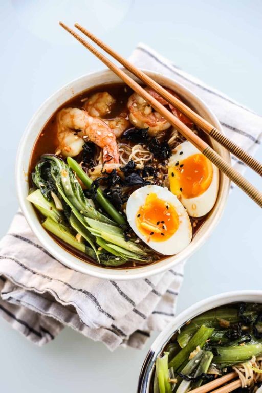 Spicy Miso Shrimp Ramen Soup