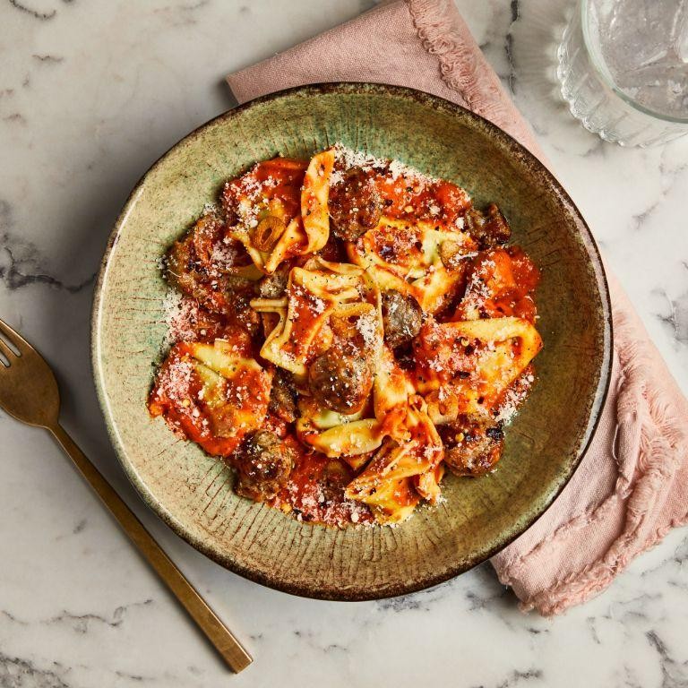 Spicy Mushroom and Sausage Tortellini
