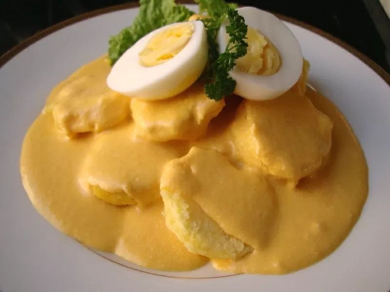 Spicy Papa a la Huancaina with Aji Amarillo
