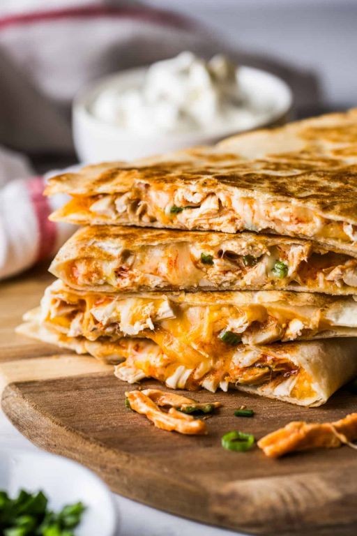 Spicy Pulled Rotisserie Chicken Quesadillas
