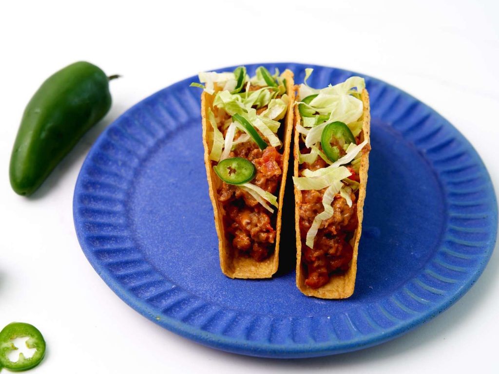 Spicy Rotel Ground Beef Tacos
