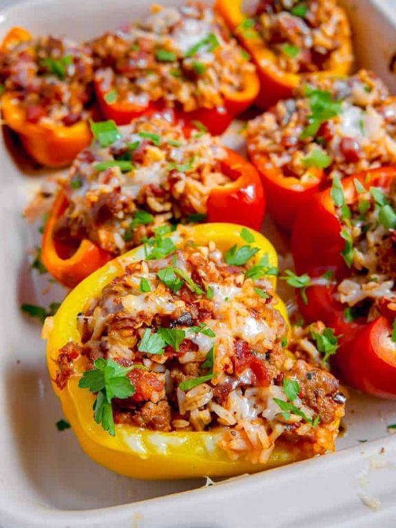 Spicy Sausage Stuffed Bell Peppers