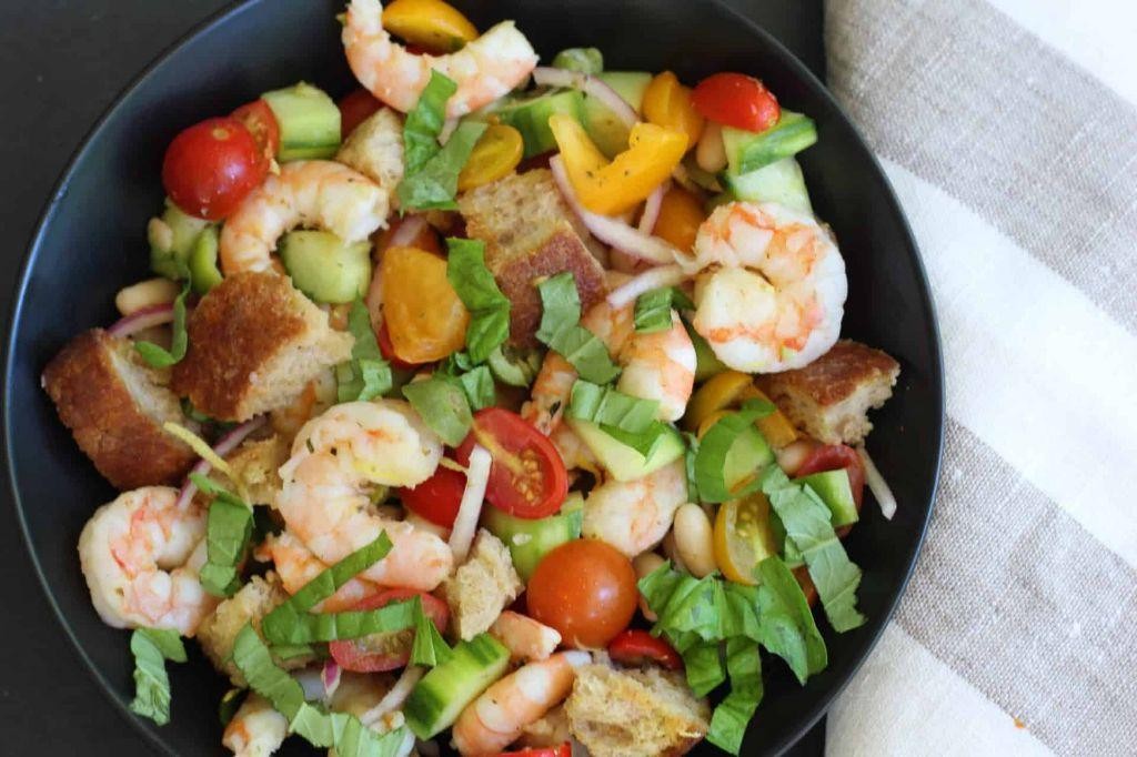 Spicy Shrimp and Panzanella Salad