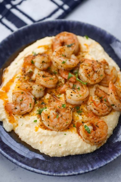 Spicy Shrimp and Quick Grits
