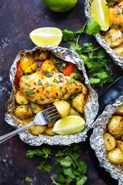 Spicy Southwest Chicken and Veggie Foil Pack