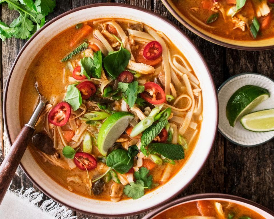 Spicy Thai Ground Chicken Soup