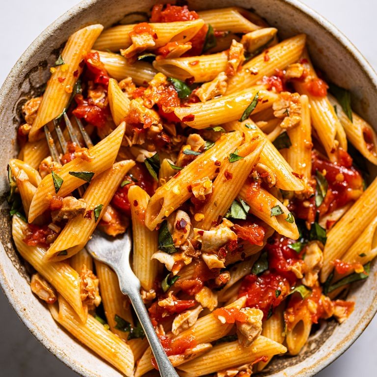 Spicy Tomato Clam Sauce with Penne