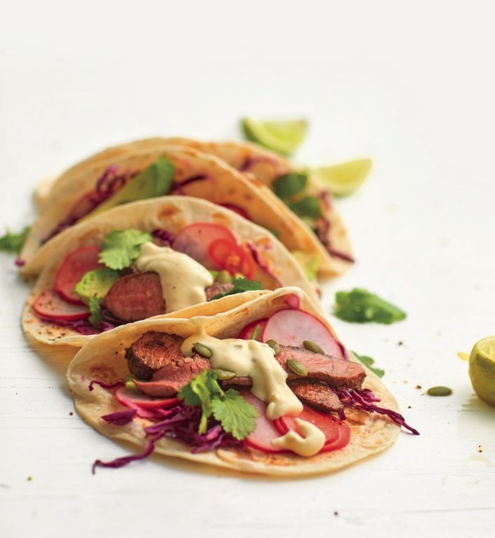 Spicy Wagyu Beef Tacos with Avocado Crema