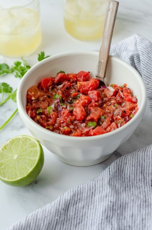 Spicy canned diced tomatoes salsa