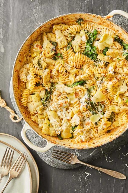 Spinach Artichoke Pasta Zero Bake