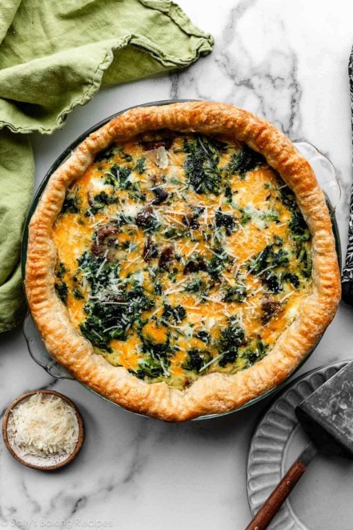 Spinach Quiche with Parmesan Crust