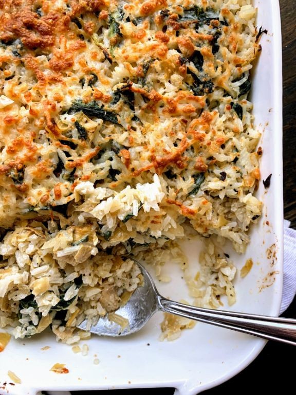 Spinach and Artichoke Rice A Roni Bake