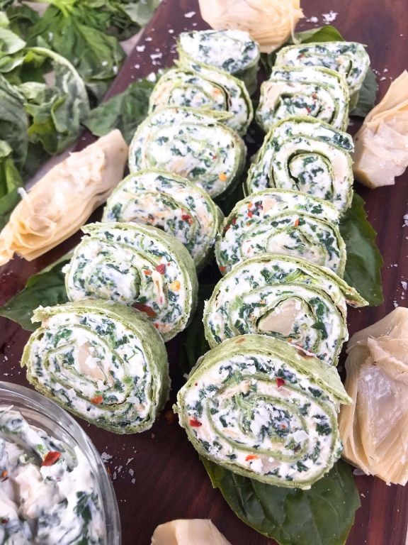 Spinach and Artichoke Tortilla Roll Ups