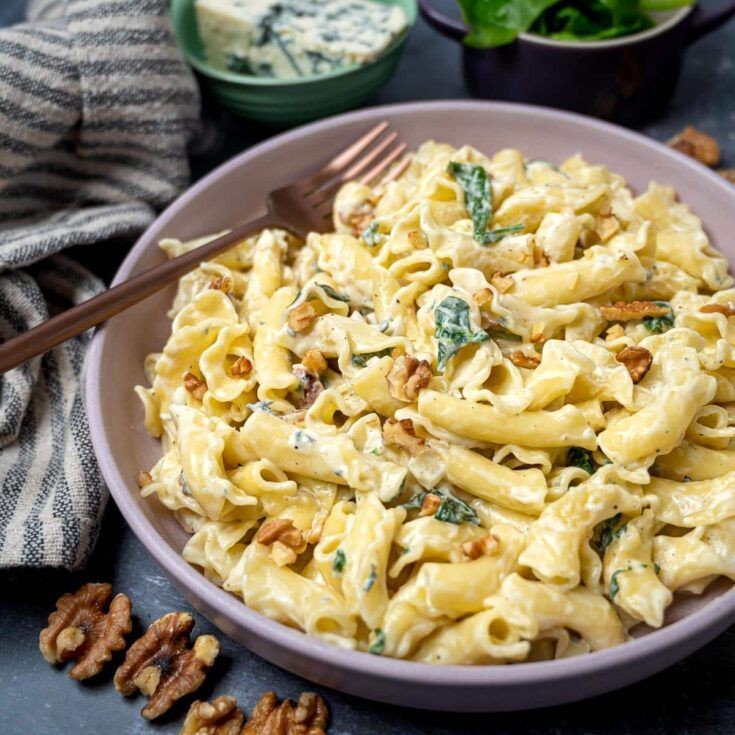 Spinach and Blue Cheese Pasta Bake