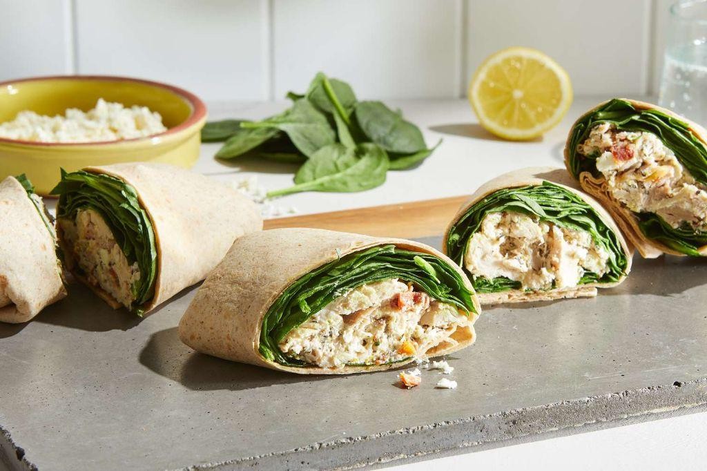 Spinach and Feta Stuffed Chicken Wrap