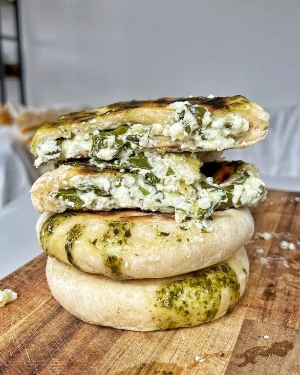 Spinach and Feta Stuffed Flatbread