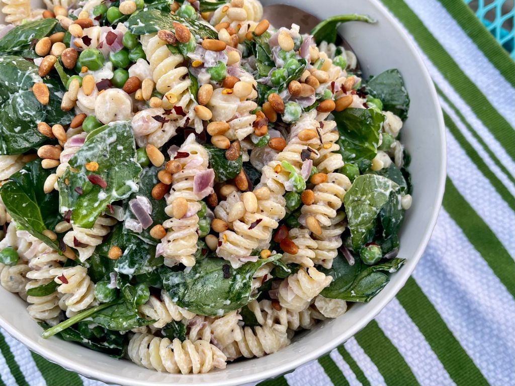 Spinach and Goat Cheese Pasta Salad
