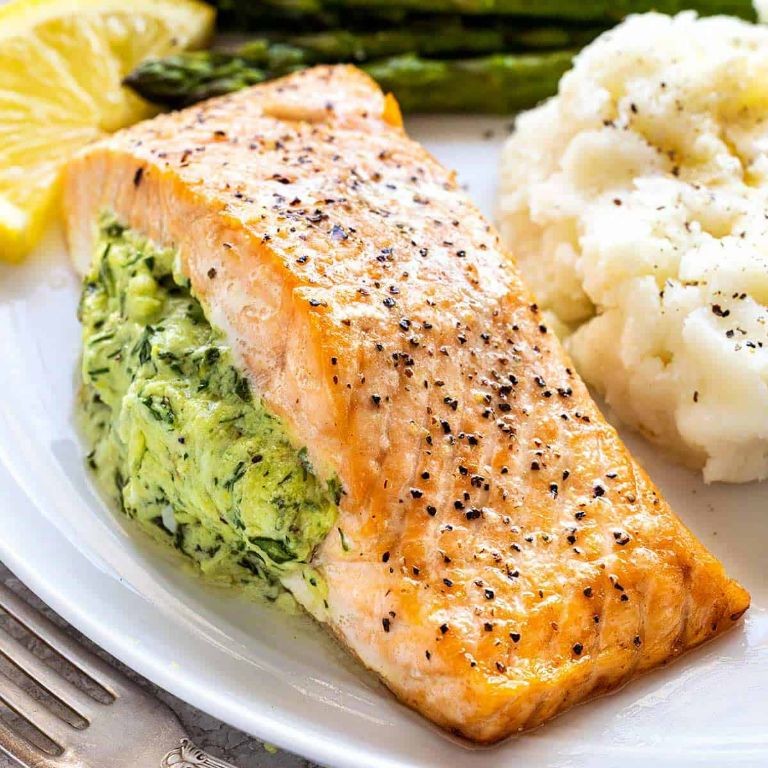 Spinach and Herb Stuffed Salmon