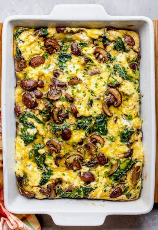 Spinach and Mushroom Egg White Casserole